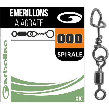 Garbolino Streamline Micro émerillons + agrafe spirale - 10 pcs