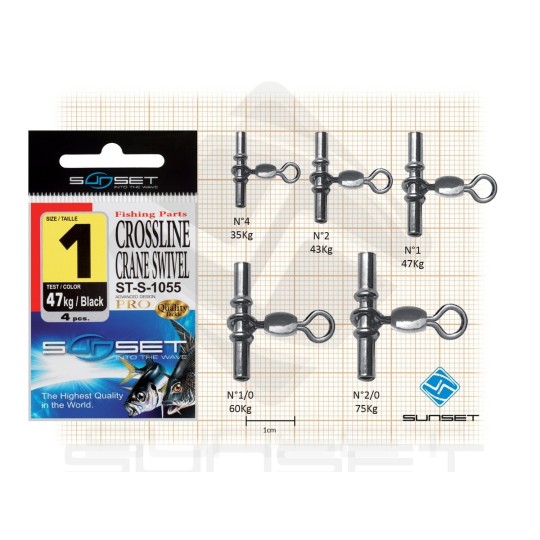 Emerillon rotatif Sunset Crossline St-S-1055 - Pour pêches fortes