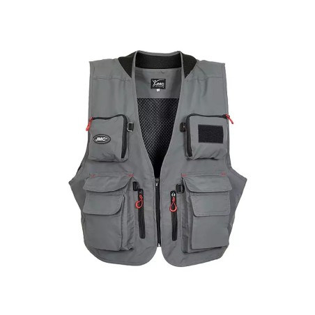 JMC Tradition V2 Fishing Vest – 12 Pockets, Landing Net Holder