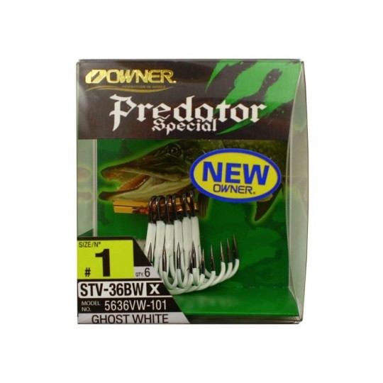 Triple Hook Owner STV-36 Predator Ghost White