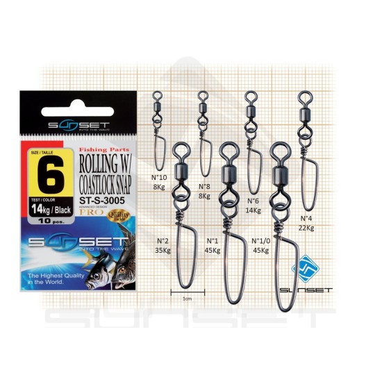 Swivel Clip Sunset Rolling Coastlock Snap ST-S-3005