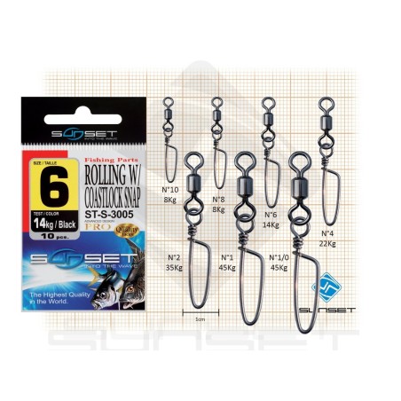 Swivel Clip Sunset Rolling Coastlock Snap ST-S-3005