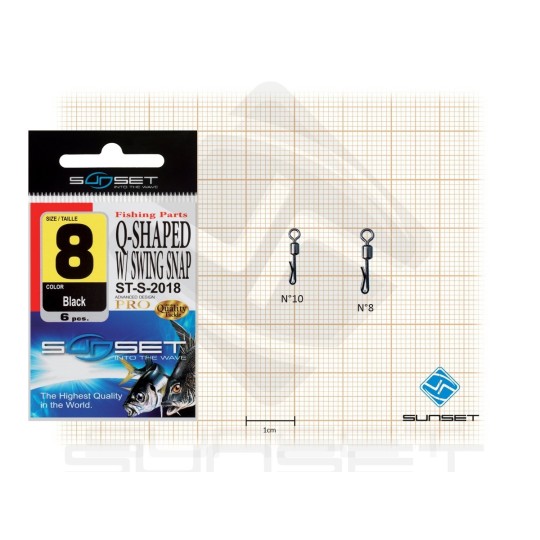 Swivel clip Sunset Q-Shaped W/ Swing Snap