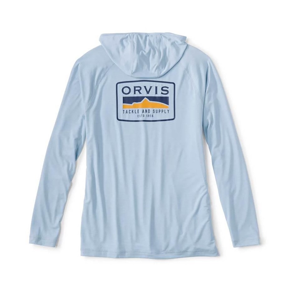 Sudadera con capucha Orvis Dricast Logo Blue Fog - UPF 50+
