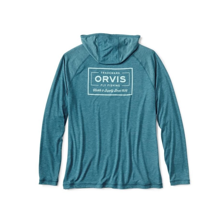 Orvis Dricast Logo Blue Lagoon Hoodie Sweatshirt - UPF 50+