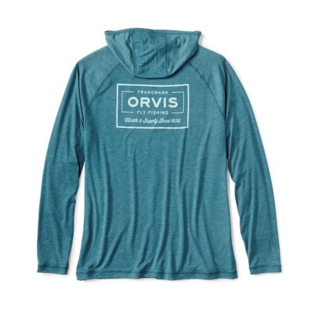 Sudadera con capucha Orvis Dricast Logo Blue Lagoon - UPF 50+