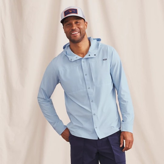 Orvis Pro Sun Stretch Hoodie UPF50+ Pewter Blue