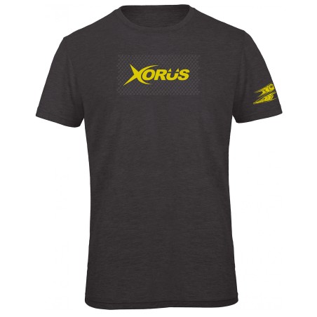 Tee Shirt Xorus Gris Anthracite Chine Et Jaune