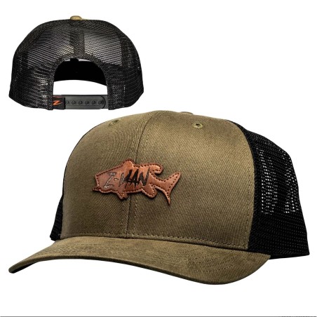 Trucker Cap Z-Man Khaki and Black | Leather Patch