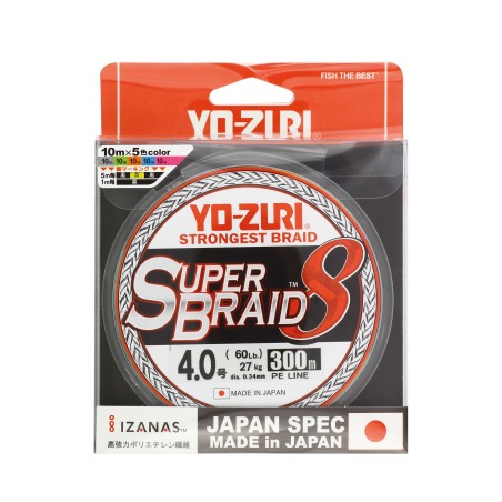 Braid Yo-Zuri Super Braid 8X Multicolor - 300m