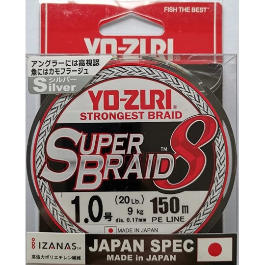 Braid Yo-Zuri Super Braid 8X 150 m - Grey
