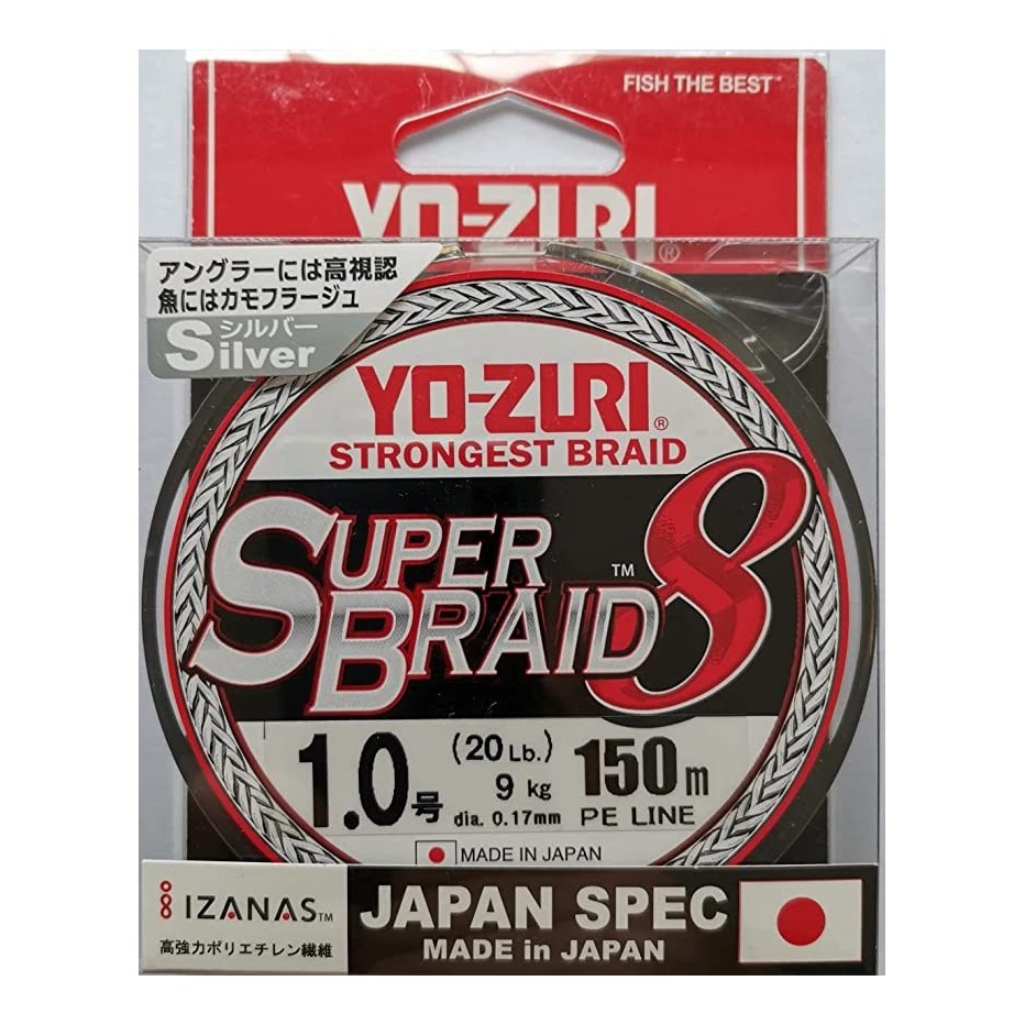 Braid Yo-Zuri Super Braid 8X 150 m - Grey