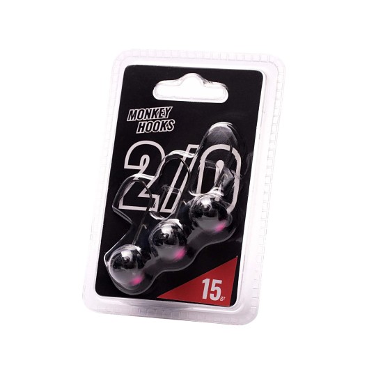 Cabeza plomada Monkey Lures Monkey Hook Black 2/0