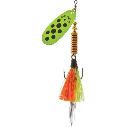 Cuiller Mepps Comet Décorée Bucktail | Action Feu Follet