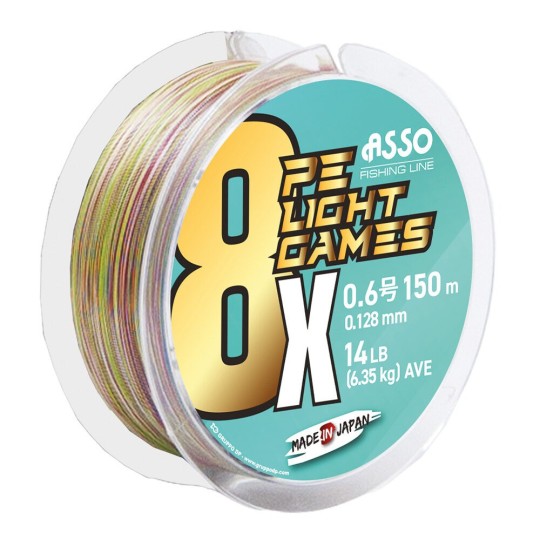 Tresse Asso Light Games 8X PE 150m - Multicolore