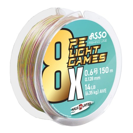 Tresse Asso Light Games 8X PE 600m - Multicolore