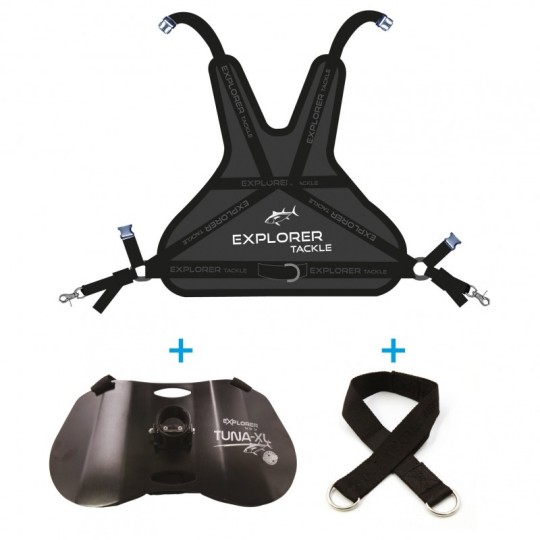 Combo Baudrier Harnais Explorer Tackle Dorsal + Tuna XL