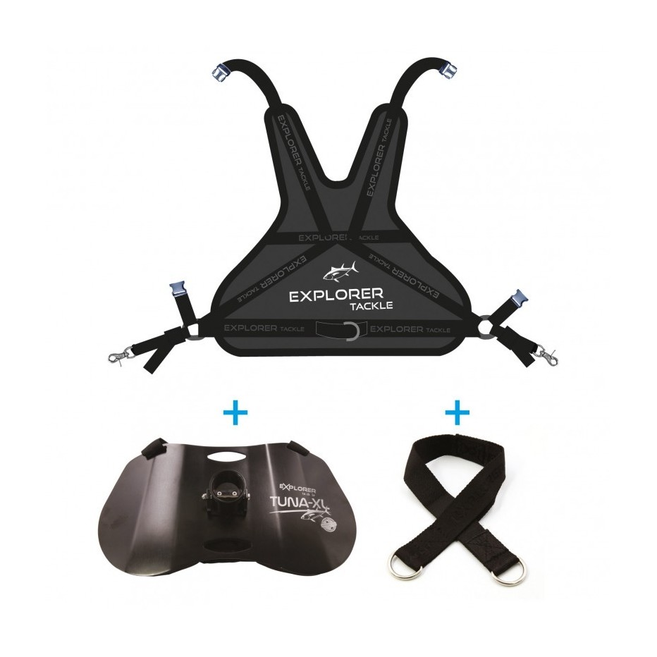 Combo Baudrier Harnais Explorer Tackle Dorsal + Tuna XL