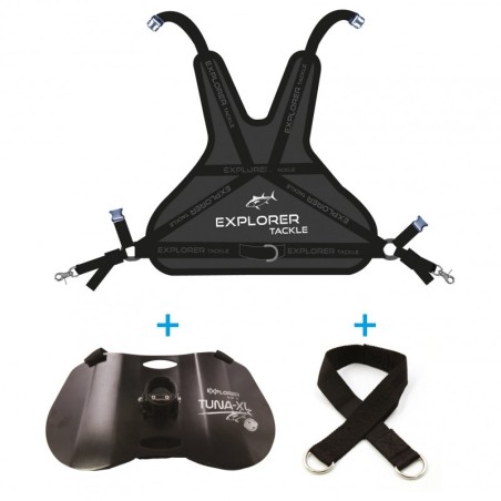 Combo Baudrier Harnais Explorer Tackle Dorsal + Tuna XL