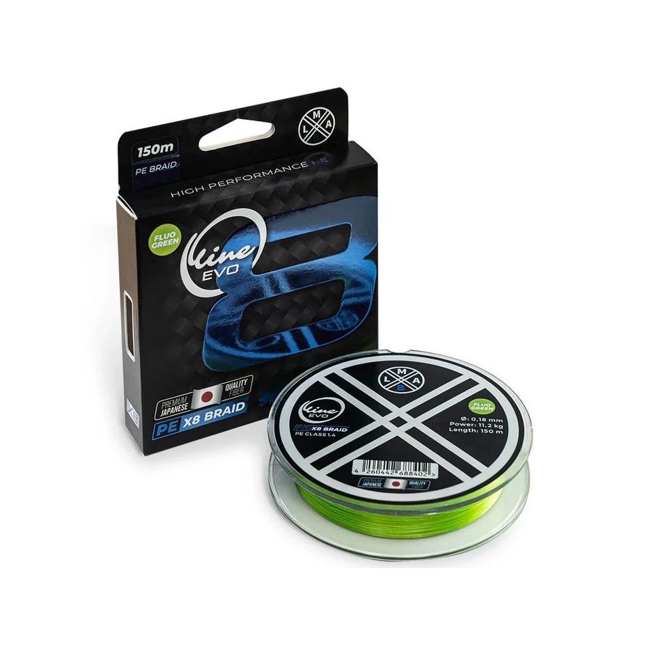 Hilo Trenzado LMAB O-Line Evo 8X 150 m - Verde Fluo