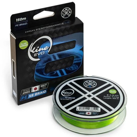Tresse LMAB O-Line Evo 8X 150 m - Fluo Green