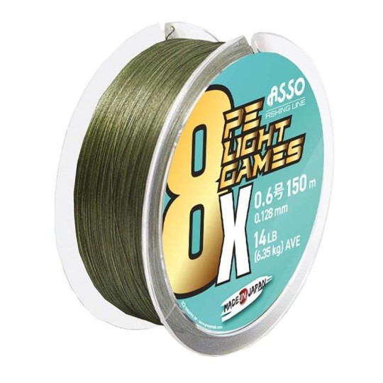 Geflochtene Angelschnur Asso Light Games 8X PE 150 m