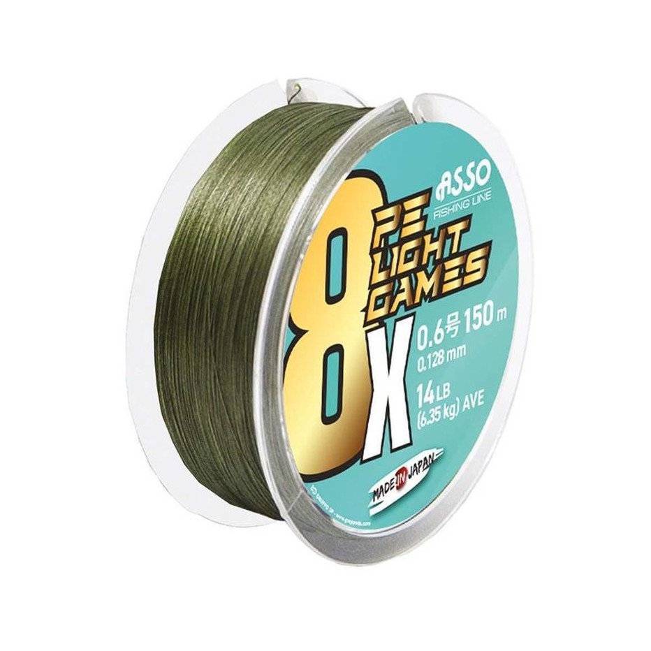 Geflochtene Angelschnur Asso Light Games 8X PE 150 m