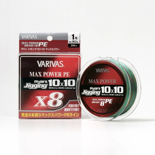 Geflochtene Angelschnur Varivas Avani Jigging 10 x 10 Max Power PE X8 600m