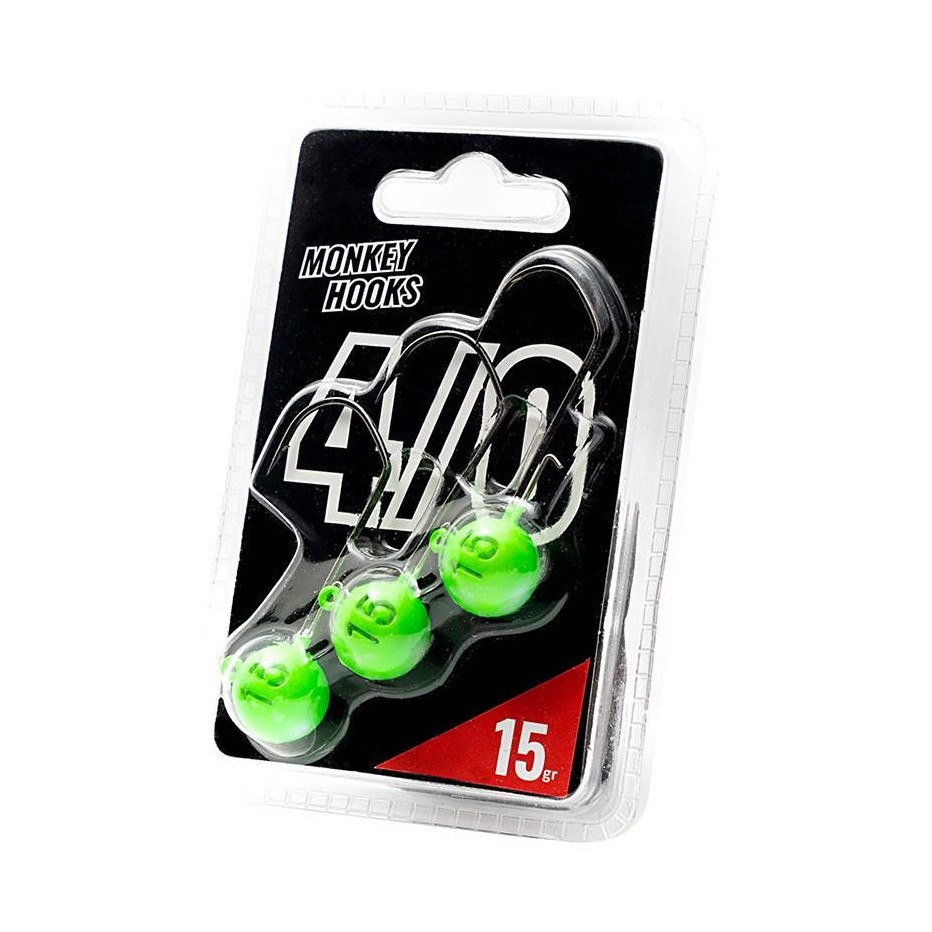 Cabeza plomada Monkey Lures Hook Green 4/0