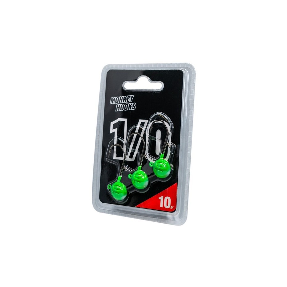 Tête plombée Monkey Lures Hook Green 1/0