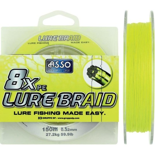 Hilo Trenzado Asso Lure Braid 8X PE Amarillo - 150m