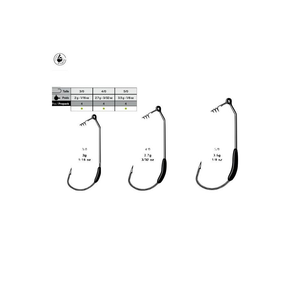 Texan hook VMC Mystic Drop Dead Weighted 7329 DD - Leurre de la pêche