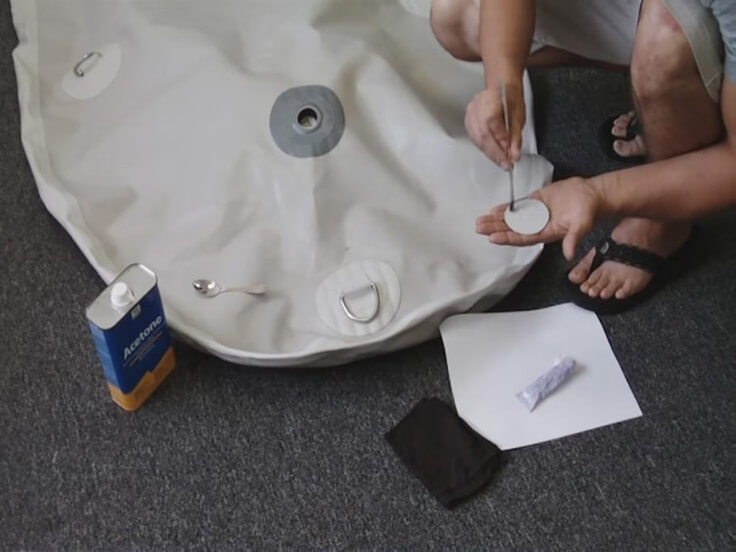 réparation d'un float tube